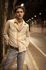 Urban Night Life. Fashion portraits in a derelict urban environment. From a series of images with...