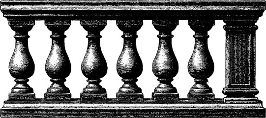 Vintage engraved balcony railing design for architectural inspiration