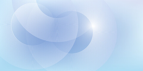 Abstract circle lines on light blue background. Geometric stripe line art design for poster, brochure, cover, website, header, web banner, presentation.