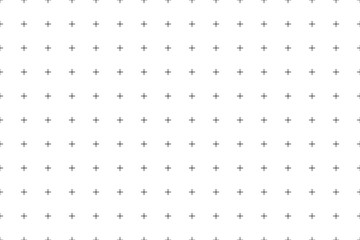Geometric seamless pattern made from simple crosses isolated on white background. Monochrome texture vector illustration
