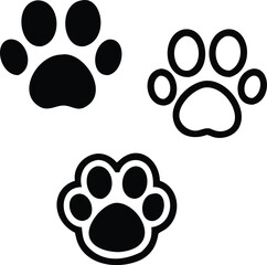 Dog or cat footprint vector icon illustration, animal f paw print isolated on white background