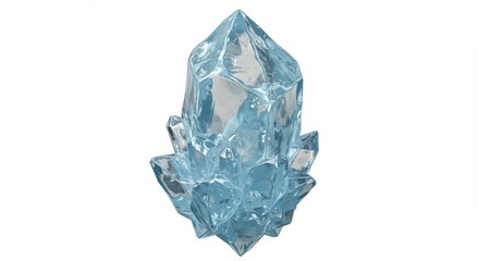 Fototapeta premium Stunning Glacial Crystal: A 3D Render of a Blue Ice Cluster