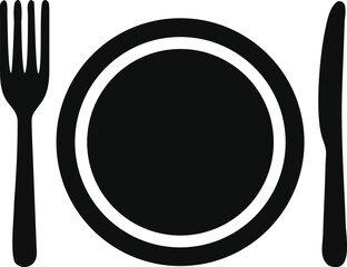 Cutlery icon. Spoon, forks, knife, plate. restaurant business concept, vector illustration