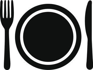 Cutlery icon. Spoon, forks, knife, plate. restaurant business concept, vector illustration