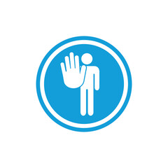 Obraz premium Vector design of blue color prohibition signs.