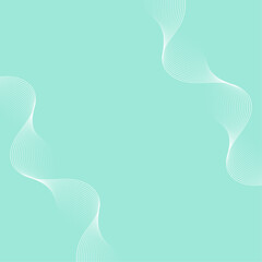 Fototapeta premium Abstract background with lines and waves. Banner. Element for design isolated. Vector background for brochure, booklet, flyer, poster. Green and white gradient. Turquoise, blue