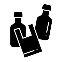 Plastic Waste glyph icon