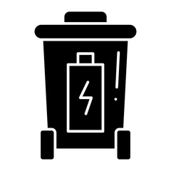 Battery Waste glyph icon