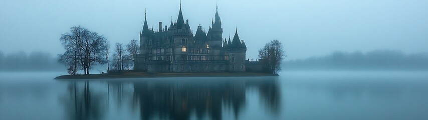 Misty Castle on an Island