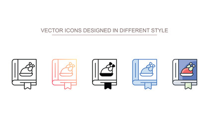 Recipie Book icon design with white background stock illustration