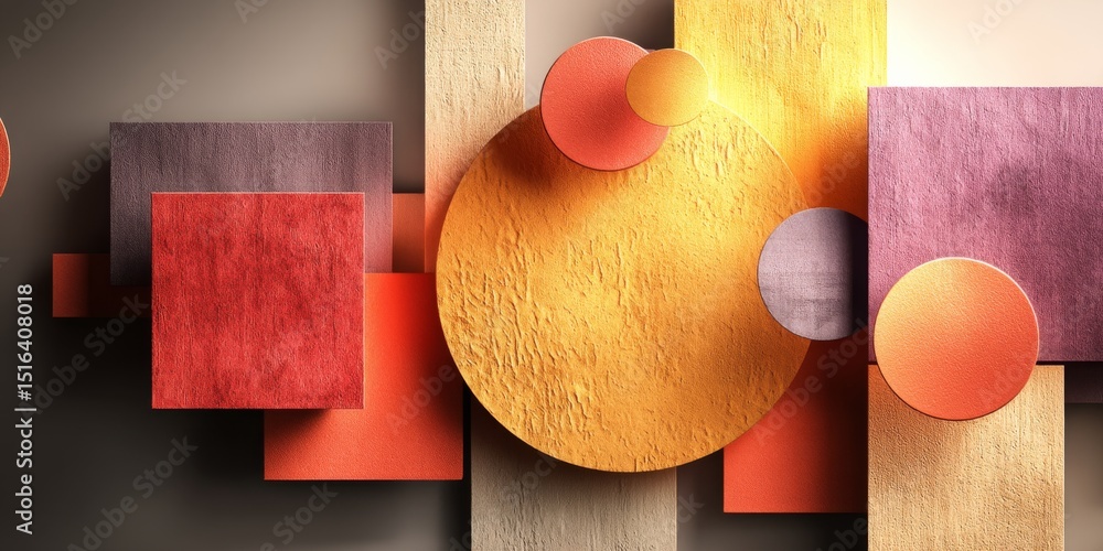 Poster Innovative Abstract Business Background Featuring Warm Gradient Shapes and Symmetrical Composition for Modern Digital Spaces