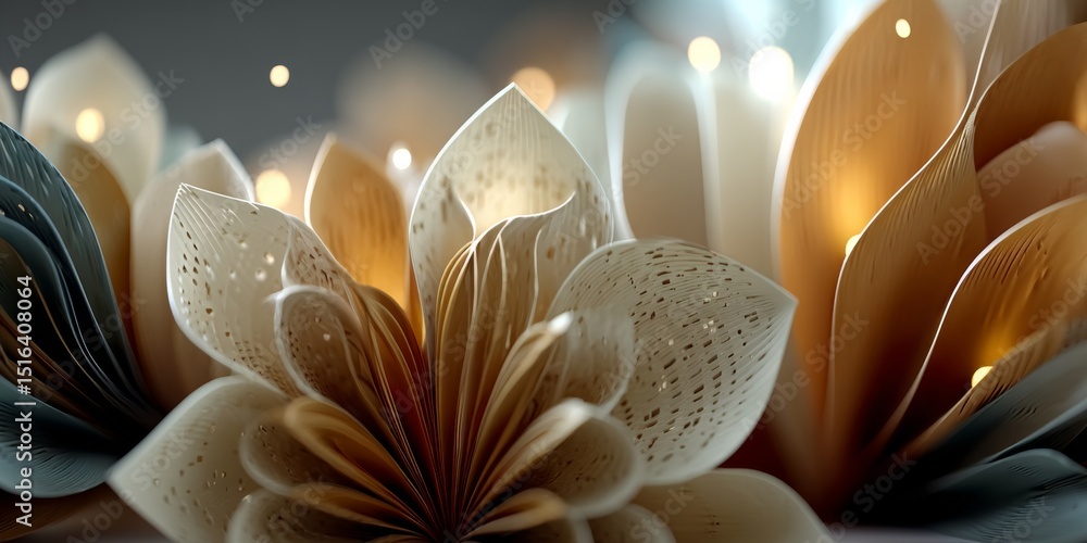 Poster elegant blend of abstract business elements with gradient shapes in warm neutrals for modern digital