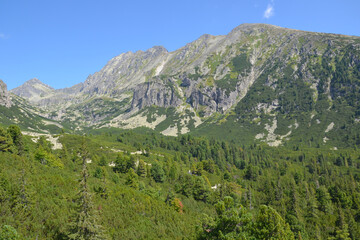 Mlynicka dolina, a valley located in the Slovak High Tatras. View from the Solisko Express chairlift; Slovakia