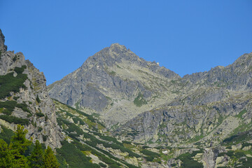 Mlynicka dolina, a valley located in the Slovak High Tatras. View from the Solisko Express chairlift; Slovakia