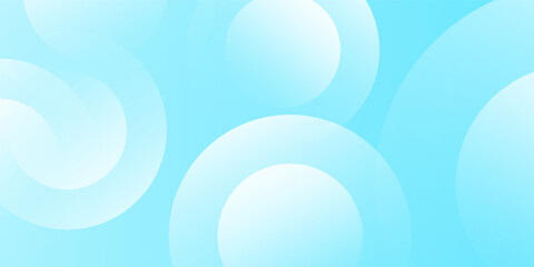 Obraz premium Minimalist banner background, pastel colorful, Light Blue gradations. Circle effect style geometric, abstract background. Vector Illustration