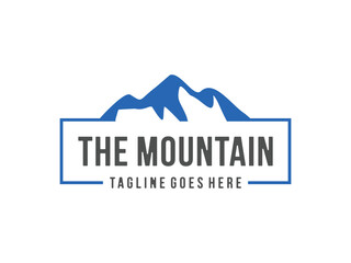 creative simple mountain logo, mount icon vector illustration, isolated on transparent background
