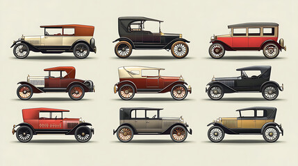  A progression of automobiles over the years, representing growth and evolution in transportation (1)