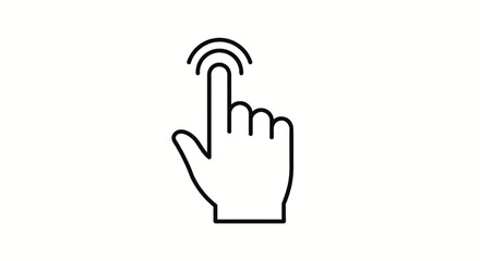 Obraz premium A minimalistic illustration of a hand with a finger pointing up, ready to click or touch.