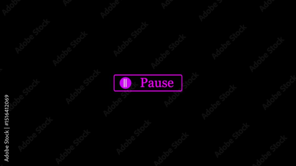 Poster glowing with red colored screen finger touching pause button play and stop pause or continue icon an
