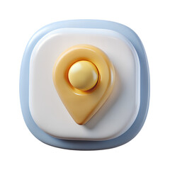 Minimalist 3d rendering of a location pin icon with a plastic-style aesthetic for modern navigation and design