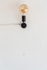 wall lamp white empty wall bulb idea concept blank empty copy space background electricity