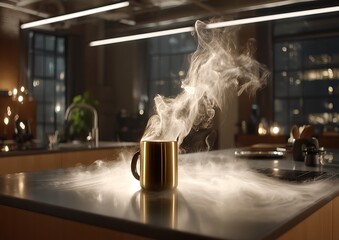 Modern Kitchen, Steam, Warm Drink