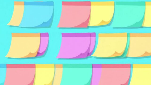 Colorful Sticky Notes Wall Pastel Memo Pads Organization