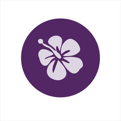 Rounded line hibiscus with clean symmetry. Great for flower shop graphics or greeting card design.