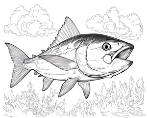 Tuna Fish Outline Drawing