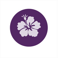 Stylized hibiscus flower icon in linear form, ideal for beach-themed graphics, packaging, or web elements.