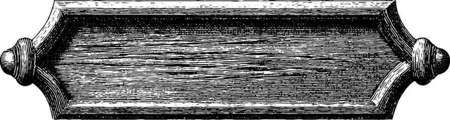 Vintage engraved road sign illustration with ornate wooden design for art and print