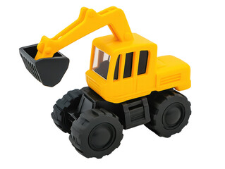 Isolated Yellow Toy Excavator