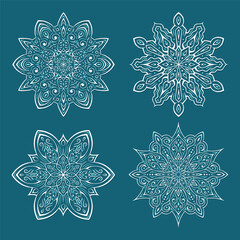 Set of snowflakes 4. Decoration for new year, christmas and winter holidays. Vector illustration