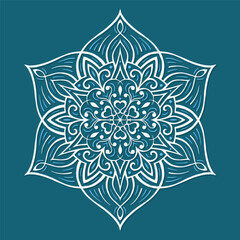 Decoration for New Year Christmas and winter holidays. Snowflake on blue background. Vector illustration 8