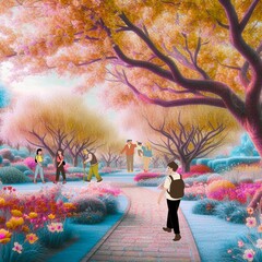 walking in the park beautiful