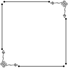 square frame with decorative corner hand-drawn