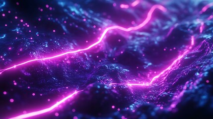 Fototapeta premium Abstract neon glowing lines on a textured surface