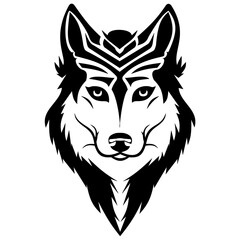 Wolf vector art. Wolf tattoo design.