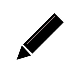 black pencil icon on transparent background, study and education