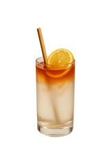 Refreshing lemonade drink garnished with a lemon slice served in a tall glass