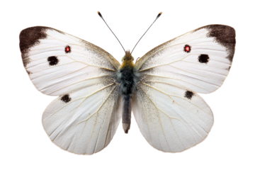 Large White Butterfly Detailed Close-Up of Wings and Body