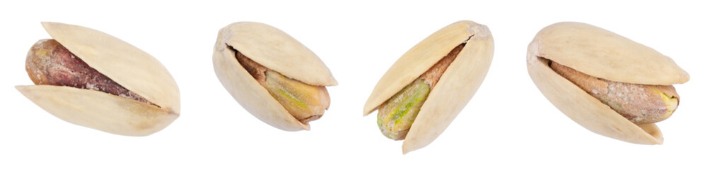 pistachio isolated on white background, set