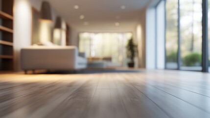 Soft Focus Living Room. Blurred Interior Scene with Cozy Couch and Warm Natural Light