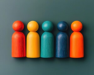 Monochrome team image with one element in vibrant color representing inclusion