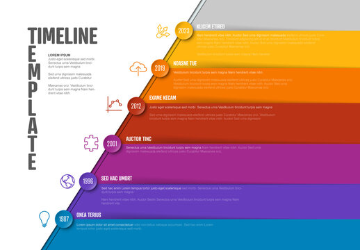 Modern Vertical Timeline Infographic Template Design
