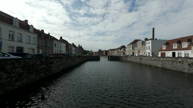 Belgium. Views of the Belgian city of Bruges in summer. Canals