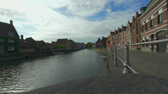 Belgium. Views of the Belgian city of Bruges in summer. Canals