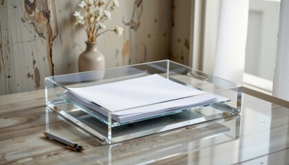 Elegant clear glass tray, a versatile serving and display piece for modern homes