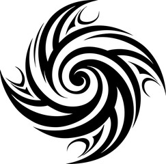 Wind swirl vector line art icon black and white , white background 