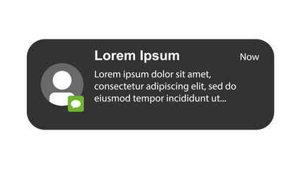 Push Notification Icon. Smartphone Notification Template. Vector